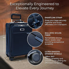Briggs & Riley Essential 22" Carry On Expandable Spinner - Luggage for Travel, Suitcases with Wheels, Softside Rolling Bag for Men & Women, Self-Repairing Zipper - Baseline Collection, Navy