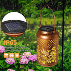 2 Pack Hummingbird Solar Lanterns Outdoor Waterproof Hanging Solar Lights, Garden Decor Gifts for Women Mom Grandma Metal Garden Decorative Lights for Yard, Backyard, Patio, Porch