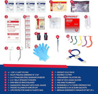 First Responder Trauma First Aid Kit Bag – Fully Stocked Emergency Medical Kit for Workplace, Vehicle & Home – OSHA & ANSI Compliant – Portable – Tactical Black