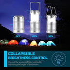 Lichamp LED Camping Lantern, 4 Pack Battery Powered Flashlight for Power Outages, Portable Collapsible Hanging Light Essential for Home, Outdoor, Emergency Lamp Survival Kit Gear for Hurricane, B4SL