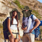 Cuffbow 3 Pcs Sun Hat for Men Women with Neck Flap Breathable Wide Brim Bucket Hat UV Protection UPF 50+ Fishing Hiking