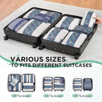 10 Set Compression Packing Cubes for Travel Essentials,Compressible Expandable Packing Cubes for Suitcase,OlarHike Luggage Organizer Bags,Handy Helper for Organizing Clothes(Dark Blue Floral)