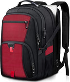 ANTERK Extra Large Laptop Backpack, 18.4 Inch Laptop Backpacks for Men Women, 55L Anti Theft Water Resistant College Bussiness TSA Airline Approved Work Computer Backpack, Red