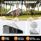 KingCamp Canvas Bell Yurt Tents, 4 Seasons Large Waterproof & Windproof Luxury Glamping Tent w/Stove Jack for Family Outdoor Camping, Hunting, Parties