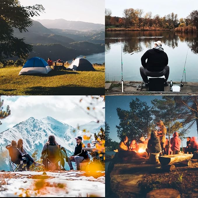 ROCK CLOUD Folding Camping Chair with Storage Pocket and Side Table Compact Portable Camp Chairs Outdoor for Camp Lawn Hiking Fishing Sports