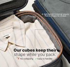 LeanTravel Premium Compression Packing Cubes for Travel - Suitcase Organizer Bags with Double Zipper & Breathable Mesh Panel - Space Saving Carry On Luggage Essentials (3-Pack, Grey)