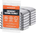 Go Time Gear Emergency Blankets for Survival (12 Pack), Mylar Emergency Survival Gear for Home, Camping, Hiking & Outdoor Survival Kits, Stay Warm, Dry, & Safe with Our Compact Space Blanket