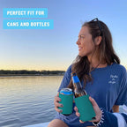 Blank Beer Can Cooler Sleeves (60-Pack) Soft Insulated Beer Can Coolies - HTV Friendly Blank Koolies in Bulk for Beer Cans & Bottles - Coolie Blanks for Vinyl Projects & Wedding Favors (Teal)