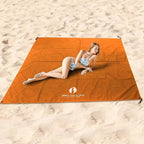 Red Suricata Sand Free Beach Mat – Large Sandproof Beach Blanket, Sandless, Waterproof – Fits and Matches Beach Canopy - Oversized Sand Proof Beach Mats for Outdoor, Picnic, Camping (Medium, Orange)