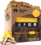 Double Tree Fire Starter Sticks - 100% Natural Cedar Wood Kindling, Quick & Easy Burning for Campfire, Camping Cooking Stove, Fire Pit, Fireplace & Grilling, lndoor & Outdoor - (Medium 1/2 Cubic ft)