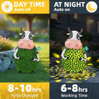 Cow Lanterns Decorative Outdoor with Hook and LED Light Solar Hanging Lights Outdoor Waterproof Unique Gift for Farmhouse