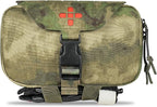 Ifak Pouch-Rapid Deployment Tactical MOLLE Trauma Kit Pouches, Quick Release Tear-Off Medical First Aid Kit Organiser with Red Immediate Identify for Emergency Surviva Activities.