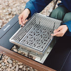 Naturehike Camping Charcoal Grill for IGT Table, Folding Barbecue Grill with Tongs & Carry Bag, Portable BBQ Grill for Outdoor Car Camping Cooking Tailgating