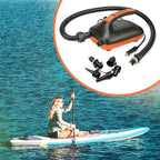 Tuomico 20PSI High Pressure SUP Electric Air Pump,Dual Stage Inflation Paddle Board Pump for Inflatable Stand Up Paddle Boards, Boats,Kayak,12V DC Car Connector