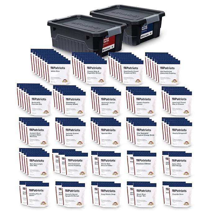 4Patriots 3-Month Survival Food Kit: Emergency Food Supply Designed to Last 25 Years, 688 Servings