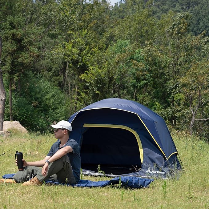 EchoSmile 2/4 Person Camping Tent, Lightweight Dome Family Tent with Rainfly, Easy Setup, Waterproof & Windproof Outdoor Shelter for Group Hiking, Backpacking, 3-Season Use