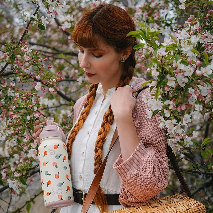 BOTTLE BOTTLE 32oz Insulated Water Bottle Stainless Steel Sport Water Bottle with Straw Dual-use Lid Design for Gym with Pill Box