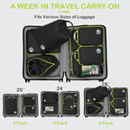 Cipway Compression Packing Cubes, Lightweight Travel Luggage Organizers with Shoe, Toiletry & Laundry Bags, Travel Essentials for Carry-on Suitcase (8 Piece, Black)