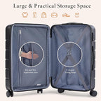 Sweetcrispy Carry on Luggage, Hard Shell ABS Suitcase with Double Spinner Wheels, Lightweight Expandable Rolling Suit Case with TSA Lock, 20 Inch Bronze Black