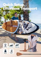 SLOOSH Inflatable Stand Up Paddle Board, 10'6" Inflatable Paddle Boards with Premium Accessories, Non-Slip EVA Deck, Ultra-Light Carry Bag Pump, Meander SUP for Youth & Adults