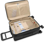 Briggs & Riley Essential 22" Carry On Expandable Spinner - Luggage for Travel, Suitcases with Wheels, Softside Rolling Bag for Men & Women, Self-Repairing Zipper - Baseline Collection, Black