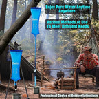 3L Gravity-Fed Water Bag for Sawyer Water Filtration System Survival Water Filter Straw, Compatible with LifeStraw and Other Water Filter Straw, Foldable, BPA-Free (3L)