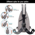 Small Sling Bag Crossbody Backpack Over the Shoulder Bag for Men Women Travel Outdoors, Lightweight Sling Chest Pack (Small, Grey)