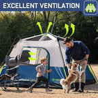 4/6/8 Person Instant Tent, Waterproof Pop Up Tents for Camping with Rainfly, 60 Seconds Easy Setup, Automatic Cabin Tent for Family Camping with Expandable Carry Bag & Upgraded Ventilation