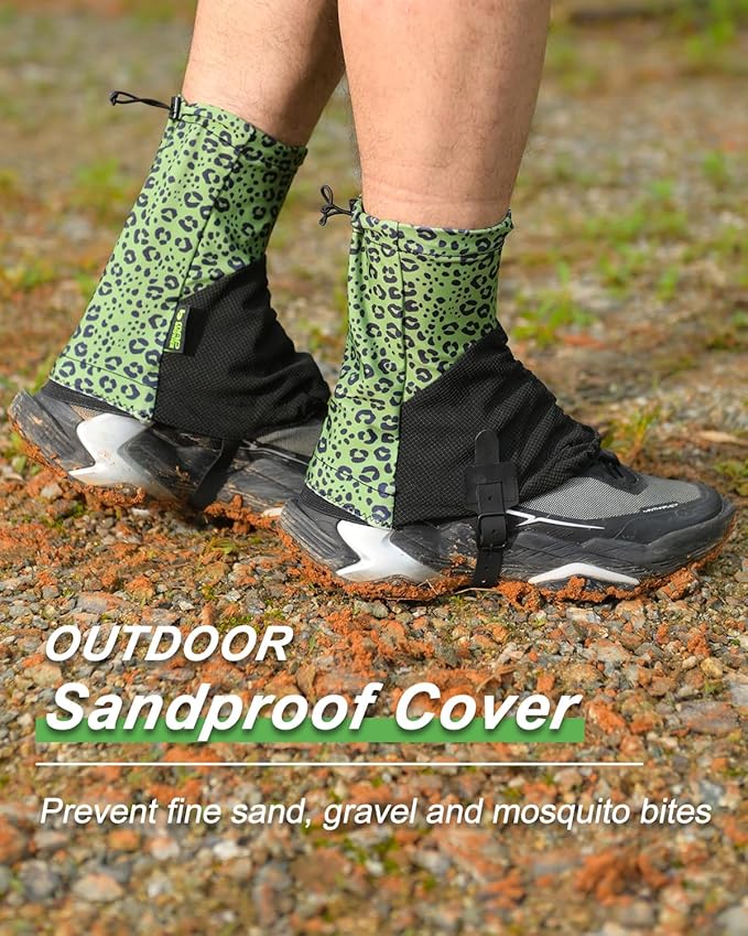 Trail Gaiters, Waterproof Low Shoe Protectors, Adjustable Boots Gators for Hiking & Running - Prevents Debris in Shoes