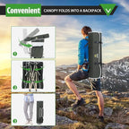 Nice C Chair with Canopy, Umbrella Chairs, Chair with Shades, Sports Chairs, w/Removable Footrest, Cooler Bag, Cup Holder for Camping, Fishing, Sports, Beach (1-P Green)