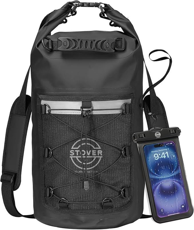 STOVER 5/10/25/30/40/55L Waterproof Backpack- Floating Dry Bag for Kayaking, Travel, Beach, Hiking, & Camping, Men/Women