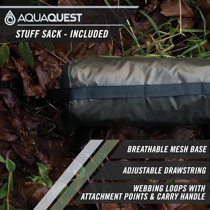 AquaQuest Defender Tarp – Heavy-Duty Waterproof (20,000 mm) Seam-Taped Rain Fly for Camping, Bushcraft & Survival