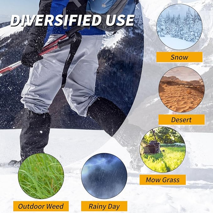 Leg Gaiters 100% Waterproof Adjustable Shoe Snow Boot Guard Gators for Hiking Shoe Cover Hunting Snowshoeing Climbing Walking for Women Men