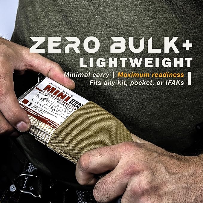 EVERLIT Mini 4 x 6 Inch Emergency Bandage Compression Trauma Pressure Wound Dressing Sterile Vacuum-Sealed for Bleeding Control, Gun Shot, Medical Kit, First Aid IFAK (10)