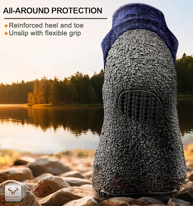 BULLIANT Men Slipper Socks,Grip Socks Hiking Water Shoes Barefoot Shoes for Outdoor Walking Exercises