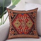 Outdoor Waterproof Pillow Covers 18x18 Inch Set of 2 Tribal Abstract Red and Black Vintage Carpet Pattern Decorative Farmhouse Pillow Covers for Couch Garden Balcony
