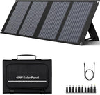 40W Solar Panel EnginStar 40 Watt Foldable Solar Panel for Portable Power Station w/QC3.0 USB Port for Phone Laptop 12-15V DC Output(10 Connectors) for Outdoor Camping RV Off Grid