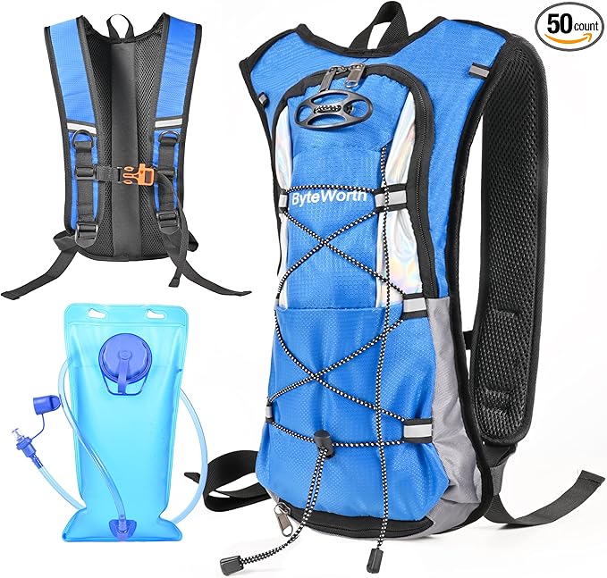 Hydration Backpack wtih 2L Water Bladder, Hiking Water Backpack, Water Bladder Backpack for Running and Biking (Men & Women) - BPA-Free, Breathable Mesh, 16L Storage, 2025 Upgrade