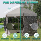 Pop Up Screen Tent, 12'x12' Windproof & UV Protection Sun Shelter, Portable Instant Setup, 6-Sided Screen Tent for Picnic, Camping, Backyard, Outdoor (Grey)
