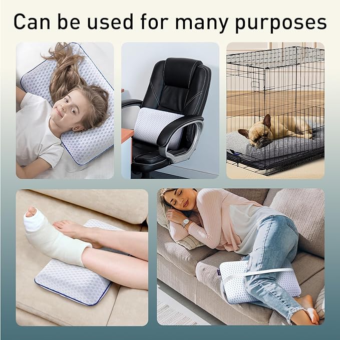 Travel & Camping Cooling Memory Foam Pillow for Backpacking &Airplanes &Beach, Medium Firm Small Camp Bed Pillow for Car Sleeping,Toddler, Breathable Washable Cover, Neck Support Portable Compressible