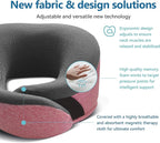 Pink Airplane Travel Pillow Set, 100% Pure Memory Foam Neck Pillow, Updated Material, Long Flight Travel Kit with 3D Contoured Eye Masks, Earplugs, and Luxury Bag