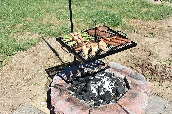 GameMaker Gravity Grill Extension Pole – Portable Cooking Grill Attachment for Campfires, Firepits & Open Flame Cooking – Ideal for Camping, Outdoor Fire Rings & Grilling on the Go