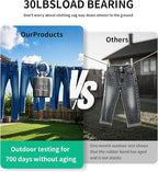 Retractable Portable Clothesline for Travel - Holds 30 lbs Without Sagging，3-12Ft Adjustable，with 12 Clothes Clips，Outdoor Camping Essentials (Colors)