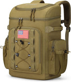 Maelstrom Backpack Cooler,Soft Lightweight Leakproof Tactical Cooler Backpack,35 Can Insulated Cooler Bag,Keeps 35 Cans Hot/Cold for Up to 16 Hours,Waterproof Lunch Bag for Men Women-Khaki
