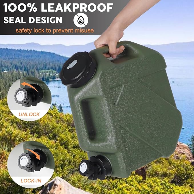 5 Gallon Water Jug, Camping Water Container BPA Free Water Storage with Spigot No Leakage Portable Emergency Water Tank for Outdoor Hiking Camping Picnic Supplies