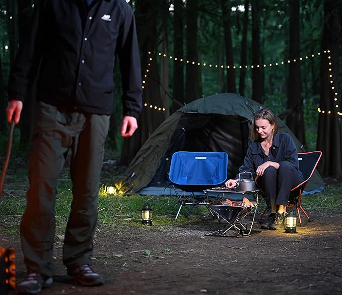 MARCHWAY Lightweight Folding Camping Chair with Spring Lock, Stable Compact Portable for Outdoor Camp, Travel, Beach, Picnic, Festival, Hiking, Backpacking (Lowback Orange)