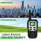 Walkie Talkies Long Range for Adult, MT10 Rechargeable Walkie Talkies FRS Two Way Radio, NOAA, 1200mAh Li-ion Battery USB-C Cable, LED Flashlight,VOX Walkie Talkie for Camping 2Pack (Silver)