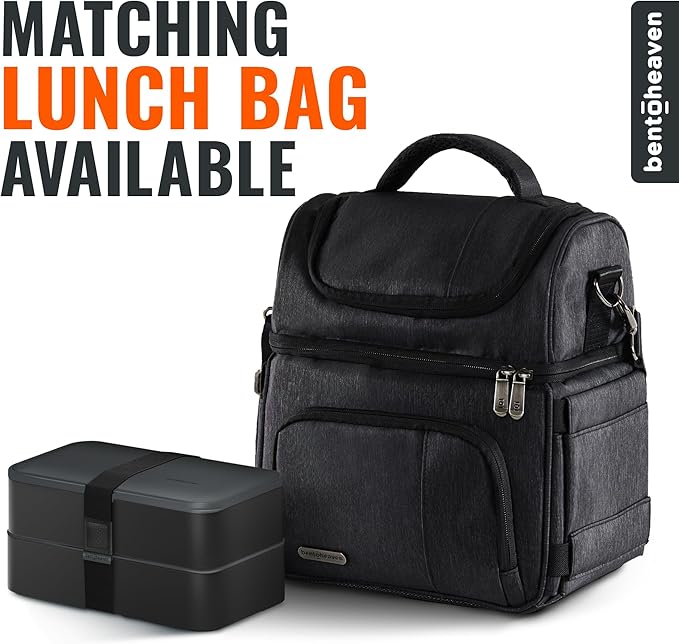 Bentoheaven Premium Bento Box Adult Lunch Box with Compartments for Women & Men, Set of Utensil & Chopsticks & Dip Container, Cute Japanese Kids Bento Lunch Box, Microwavable (Outer Space)