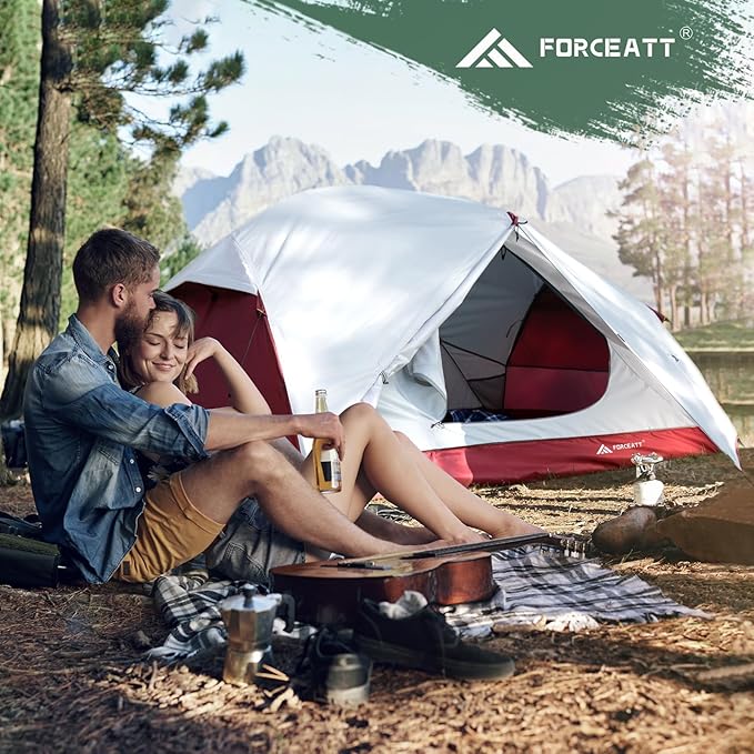 Forceatt Tent for 2 and 3 Person is Waterproof and Windproof, Camping Tent for 3 to 4 Seasons,Lightweight Aluminum Pole Backpacking Tent Can be Set Up Quickly,Great for Hiking