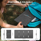 Ecosonique 60W Portable Foldable Solar Panels Charger Fast Charging with USB-C PD3.0 USB-A QC3.0 DC 18V Output ETFE Coating Waterproof for Camping Backpacking Power Station Cell Phones Power Banks